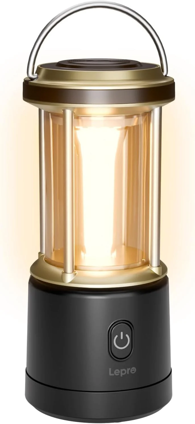 Lepro LED-Campinglampe, 1100 Lumen, 5 Leuchtmodi, helligkeitsverstellbarer Suchscheinwerfer, IPX4 wasserdichte batteriebetriebene Notfallleuchte, geeignet f¨¹r Stromausf?lle, Wanderungen£¬Black