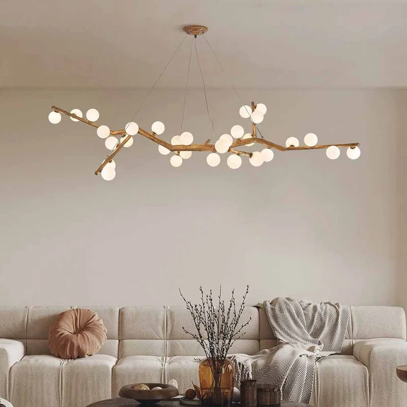 Tree Branch Chandelier Rustic Resin Multi-Globe