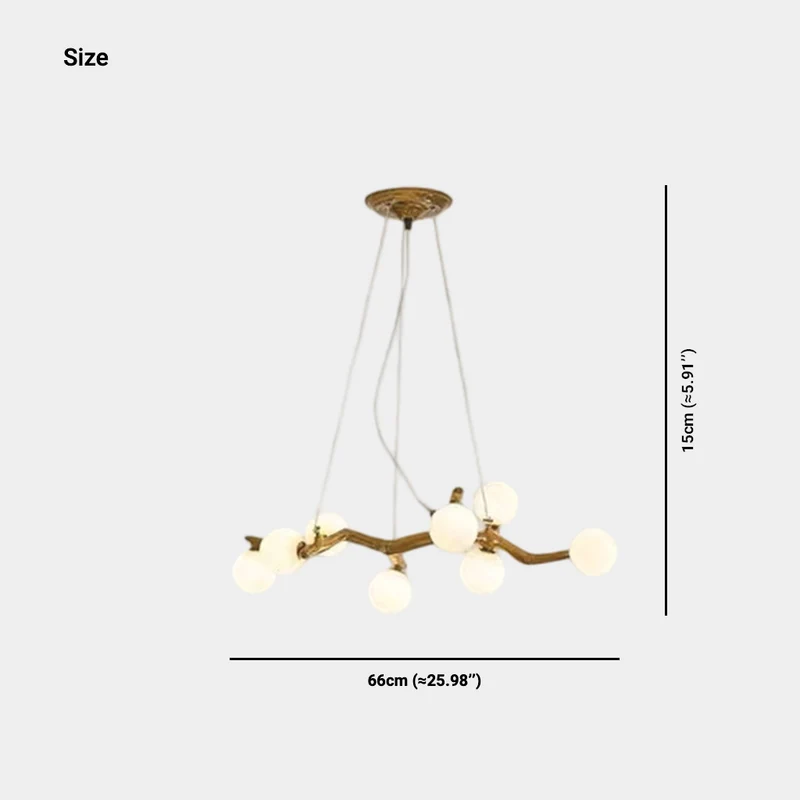 Tree Branch Chandelier Rustic Resin Multi-Globe