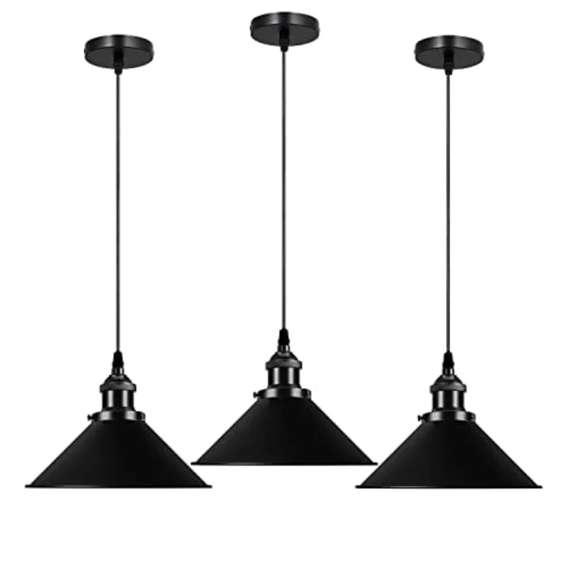 Industrie Pendelleuchte Schwarz Vintage E27 Lampe ~4045