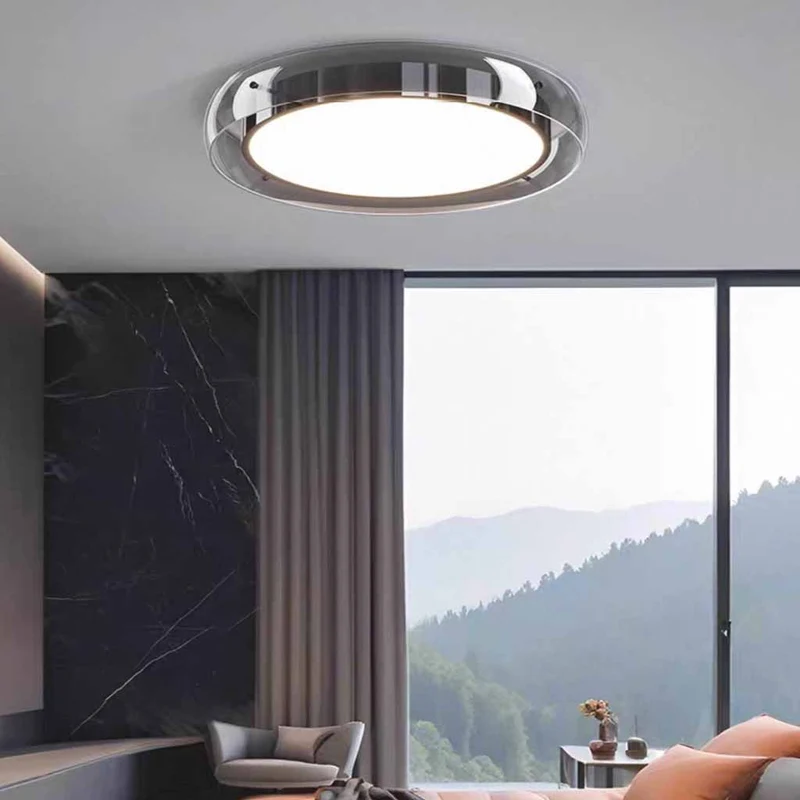 Round Glass Ceiling Light Luxury Flush Mount