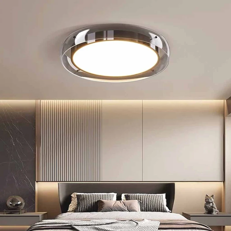 Round Glass Ceiling Light Luxury Flush Mount