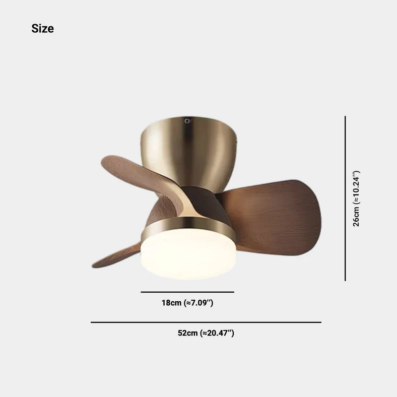 3-Blade Ceiling Fan Light Wood Grain, 3 Colors