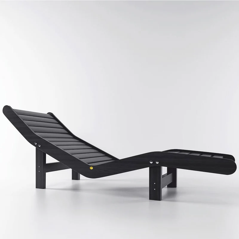 Casa Padrino Luxus Relax Liege Schwarz 164 cm - Poolliege - Saunaliege - Garten Möbel - Pool Möbel - Sauna Möbel - Made in Italy