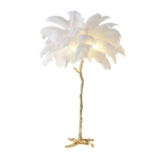 Stehlampe mit Federn – Glamour und handgefertigte Eleganz – Plumo
