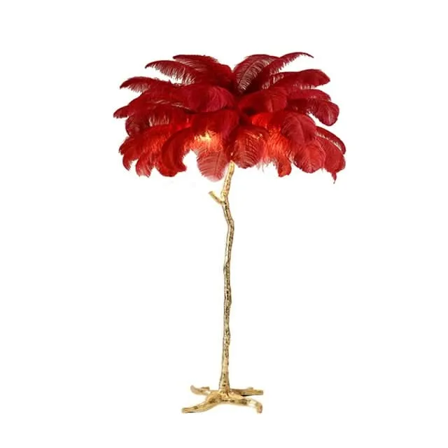 Stehlampe mit Federn – Glamour und handgefertigte Eleganz – Plumo