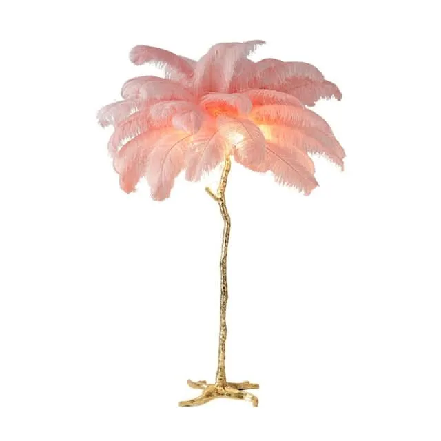 Stehlampe mit Federn – Glamour und handgefertigte Eleganz – Plumo