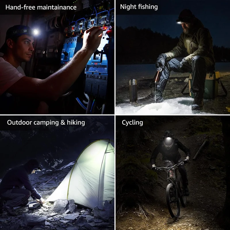 Lepro Stirnlampe, 1300 Lux LED XPG Kopflampe mit 6 Lichtmodi Scheinwerfer und Rotlicht, IPX4 spritzwassergeschütztes Gehäuse, Batteriebetrieben Stirnlampen C500, Ideal für Camping Joggen
