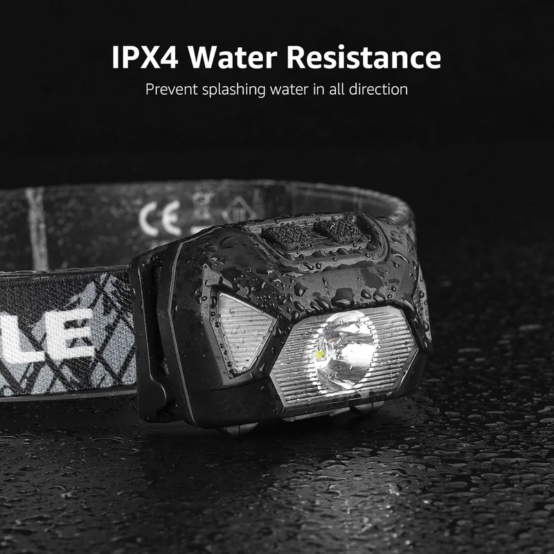 Lepro Stirnlampe LED Wiederaufladbar, 2000 Lux Superhell Kopflampe Stirnlampe mit Rotlicht und 6 Lichtmodi, IPX4 Wasserdicht Stirnleuchte, Ideal für Camping&Joggen, Schwarz [inkl. USB Kabel]