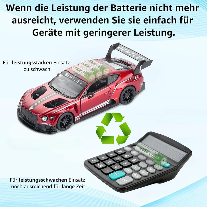 Lepro AA Batterien, 100 Stück, Alkaline Batterie AA mit 1.5V - Langlebig, Leistungsstark & Auslaufsicher, Ideal für Fernbedienungen, Spielzeug, Uhren, Taschenlampe UVM