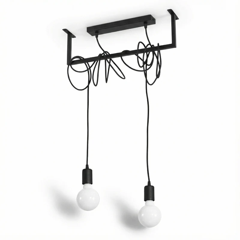 Minimalistische schwarze 2-flammige Pendelleuchte – Valenciae