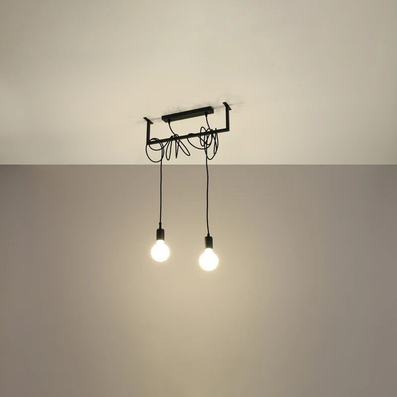 Minimalistische schwarze 2-flammige Pendelleuchte – Valenciae