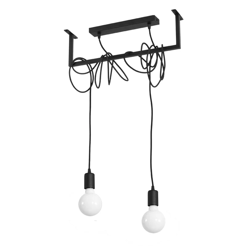 Minimalistische schwarze 2-flammige Pendelleuchte – Valenciae