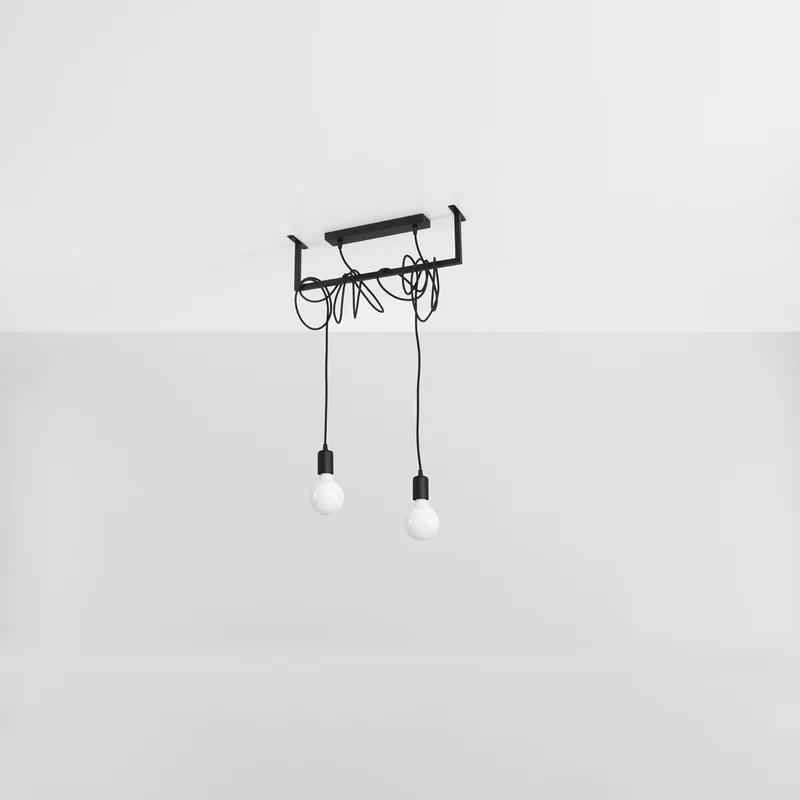 Minimalistische schwarze 2-flammige Pendelleuchte – Valenciae