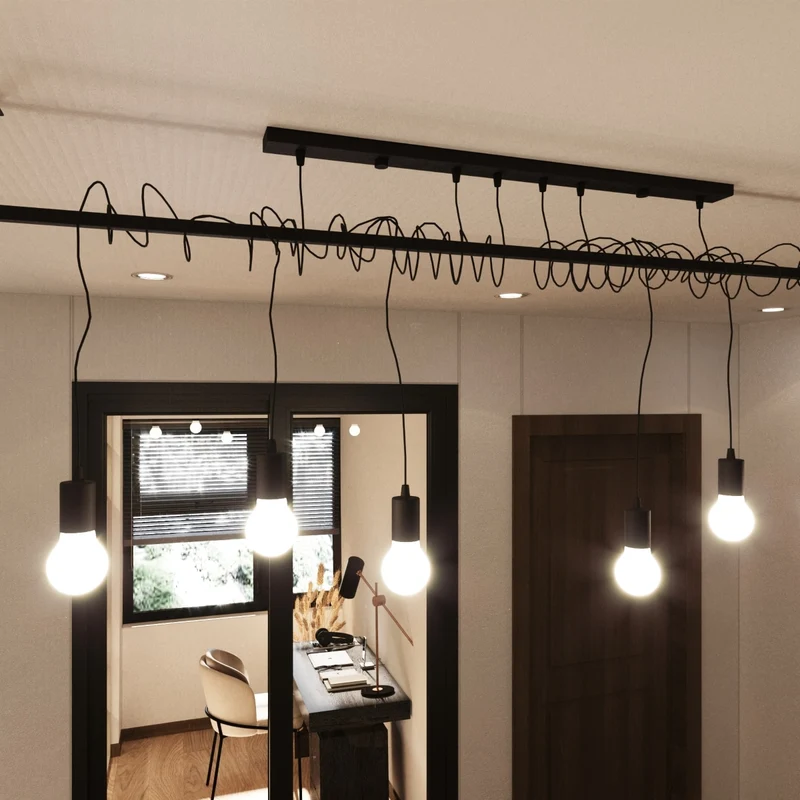 Minimalistische schwarze 2-flammige Pendelleuchte – Valenciae