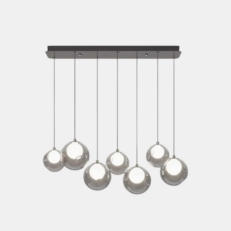 7-Light Cluster Glass Ball Pendant Light Chandelier