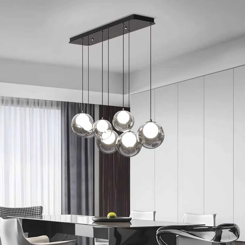 7-Light Cluster Glass Ball Pendant Light Chandelier