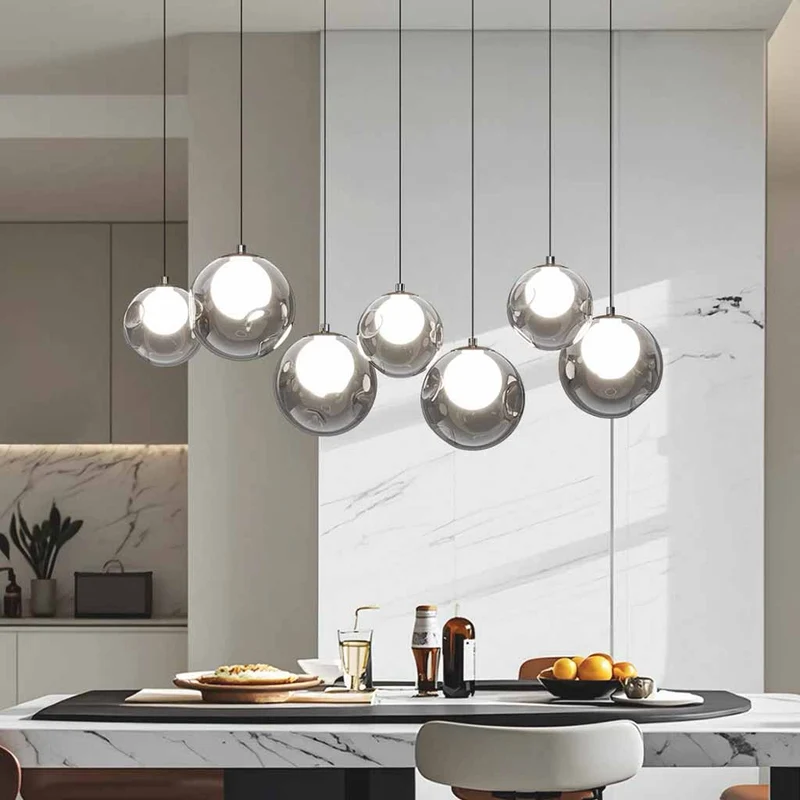 7-Light Cluster Glass Ball Pendant Light Chandelier