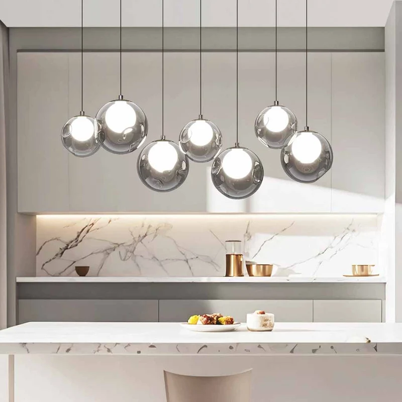 7-Light Cluster Glass Ball Pendant Light Chandelier