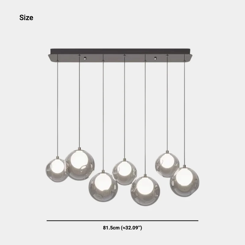 7-Light Cluster Glass Ball Pendant Light Chandelier