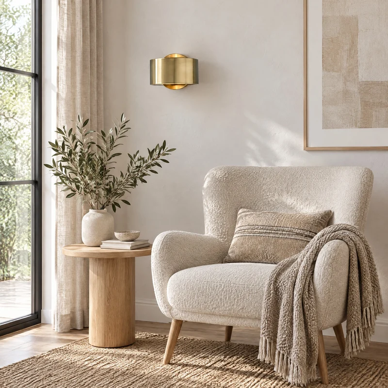 Goldene Wandleuchte aus Eisen für Schlafzimmer – Ceahioys