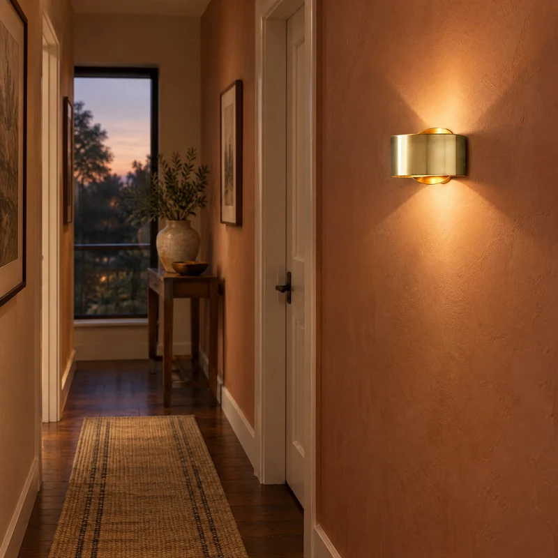 Goldene Wandleuchte aus Eisen für Schlafzimmer – Ceahioys