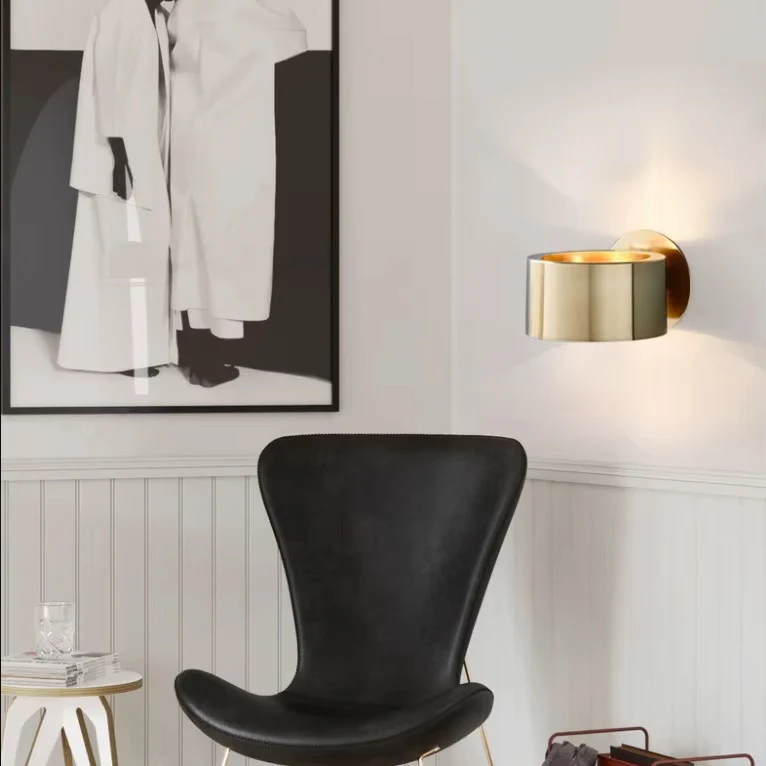 Goldene Wandleuchte aus Eisen für Schlafzimmer – Ceahioys