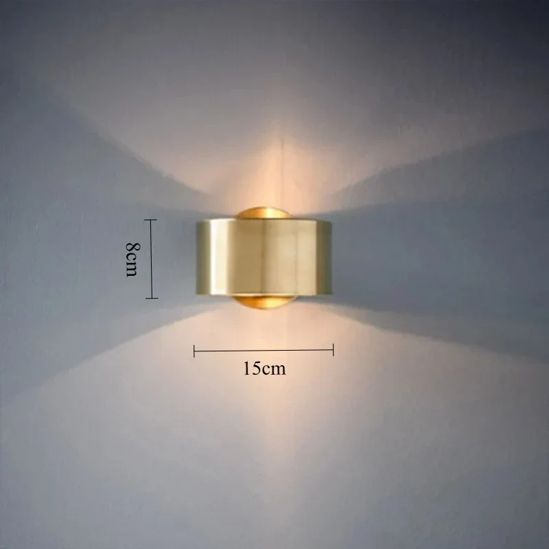 Goldene Wandleuchte aus Eisen für Schlafzimmer – Ceahioys