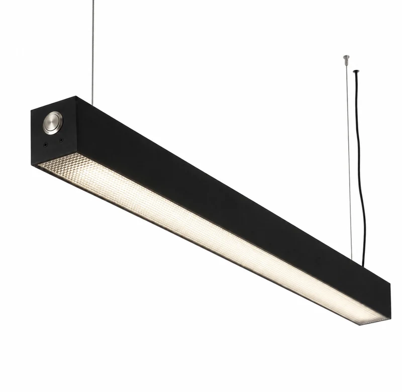 LED Linear Büroleuchte | QUANTORE | 24 Watt | 112 CM | DIMMBAR mit Drehknopf | Schwarz | UGR19 | Premium Serie