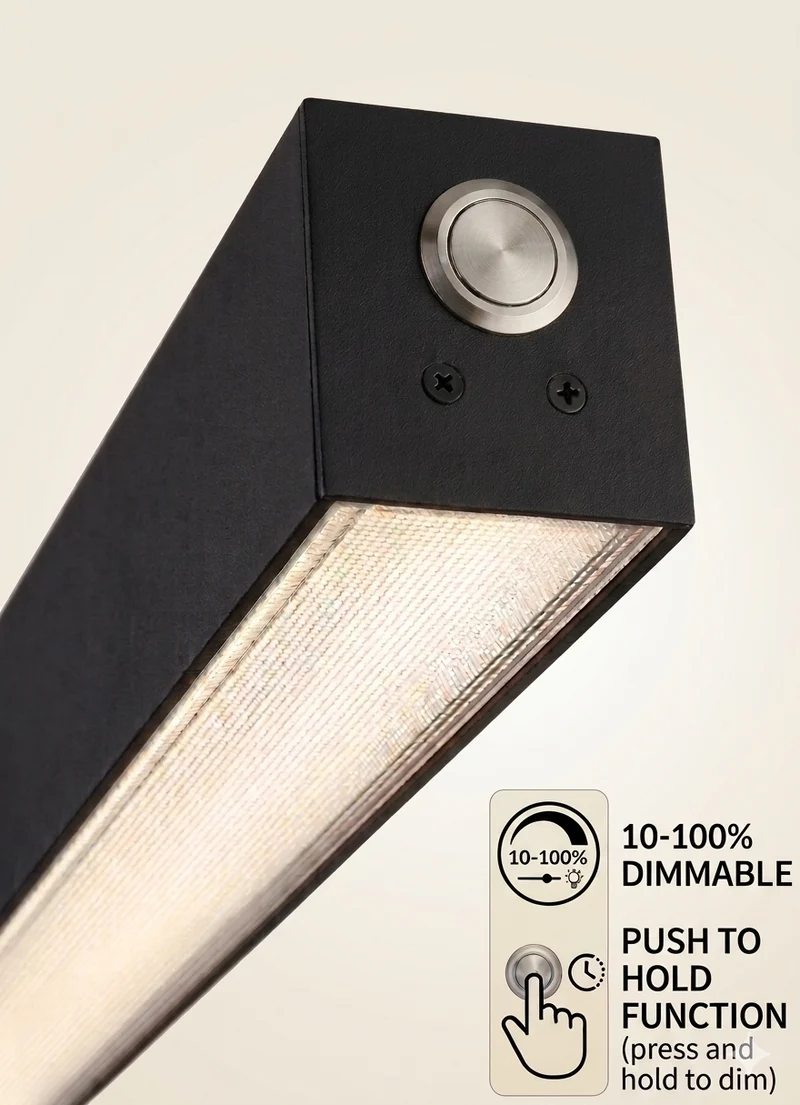 LED Linear Büroleuchte | QUANTORE | 24 Watt | 112 CM | DIMMBAR mit Drehknopf | Schwarz | UGR19 | Premium Serie