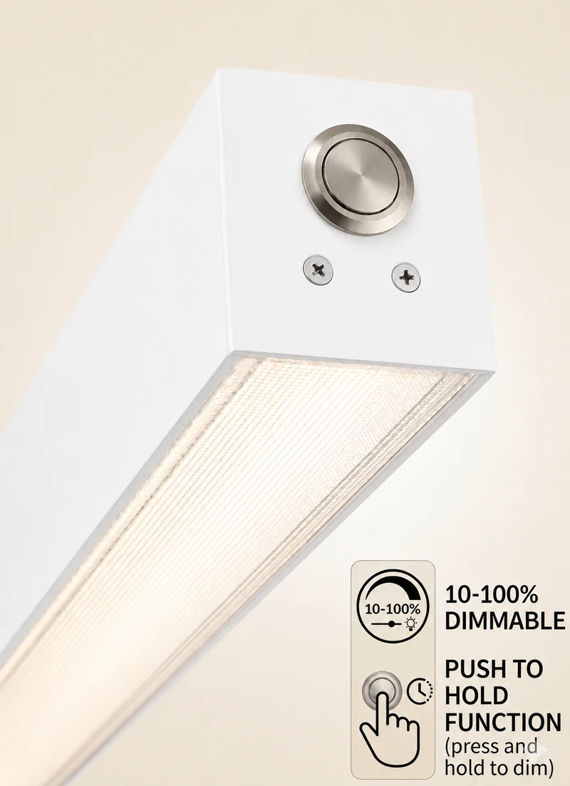 LED Linear Büroleuchte | QUANTORE | 24 Watt | 112 CM | DIMMBAR mit Knopf | Weiß | UGR19 | Premium-Serie