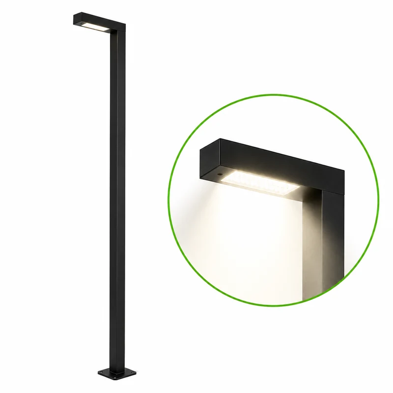 LED Lichtmast/ Straßenlaterne | 30W | 250 CM | Aluminium | Schwarz | Straßenbeleuchtung | 4000K - Neutralweiß | EPPE