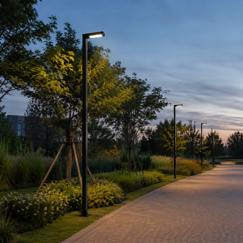 LED Lichtmast/ Straßenlaterne | 30W | 250 CM | Aluminium | Schwarz | Straßenbeleuchtung | 4000K - Neutralweiß | EPPE