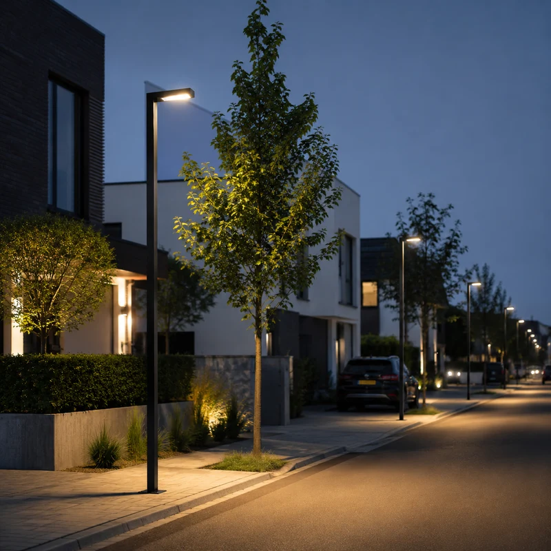 LED Lichtmast/ Straßenlaterne | 50W | 350 CM | Aluminium | Schwarz | Straßenbeleuchtung | 4000K - Neutralweiß | EPPE