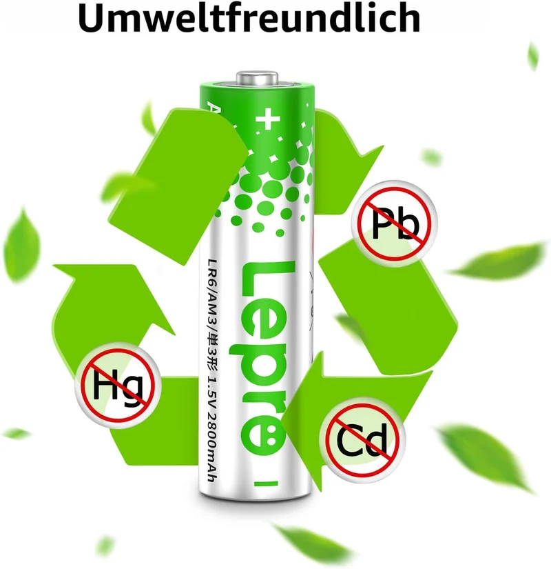 Lepro AA Batterien, 48 Stück, Alkaline Batterie AA mit 1.5V - Langlebig, Leistungsstark & Auslaufsicher, Ideal für Fernbedienungen, Spielzeug, Uhren, Taschenlampe UVM