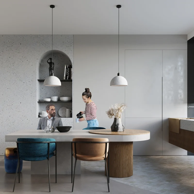 Industrielle graue Betonhängelampe – Orbetto