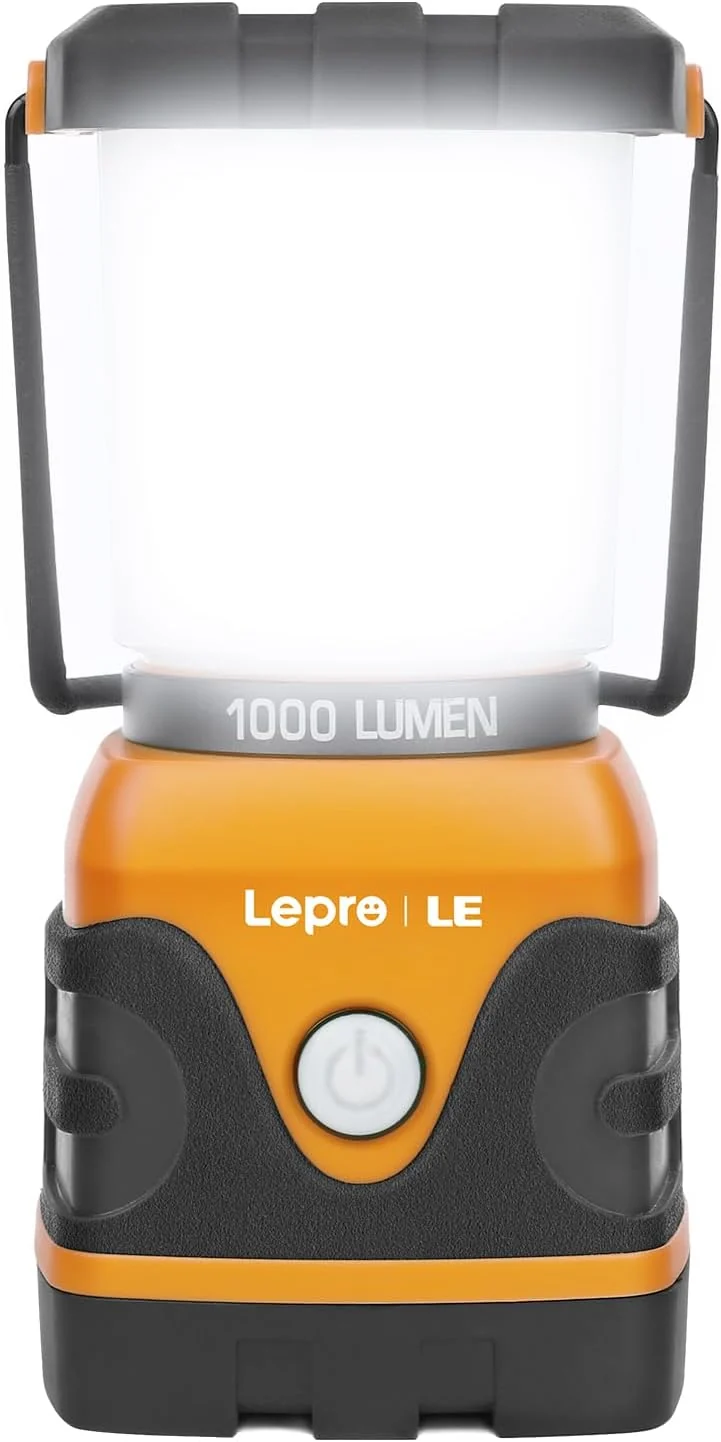 LE LED Campinglampe, Ultra Hell 1000 Lumen, 4 LeuchtmodiI Dimmbar Suchscheinwerfer, Batteriebetrieben Notfallleuchte f¨¹r Stromausf?llen, Wandern, Notfall, Ausf?lle und so weiter, 1 St¨¹ck, Orange
