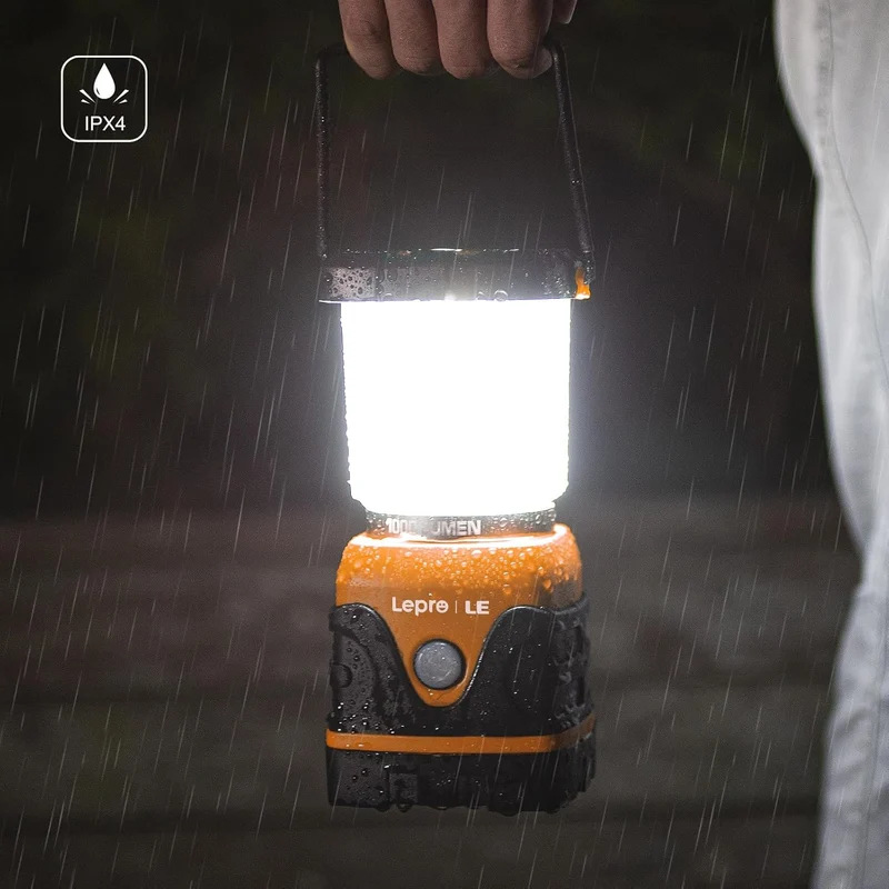 LE LED Campinglampe, Ultra Hell 1000 Lumen, 4 LeuchtmodiI Dimmbar Suchscheinwerfer, Batteriebetrieben Notfallleuchte f¨¹r Stromausf?llen, Wandern, Notfall, Ausf?lle und so weiter, 1 St¨¹ck, Orange