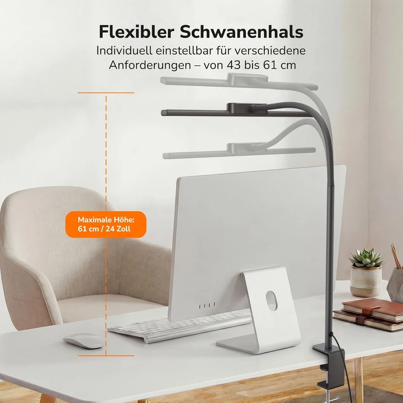 Lepro 11W Schreibtischlampe Dimmbar Grey