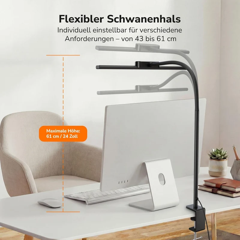 Lepro 11W Schreibtischlampe Dimmbar Black