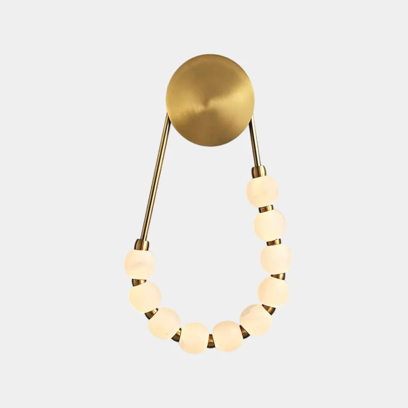 Beaded Pearl Wall Lamp Marble Necklace LED