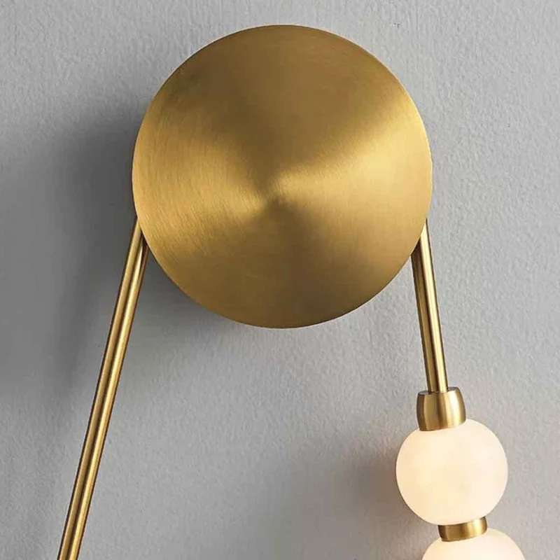 Beaded Pearl Wall Lamp Marble Necklace LED
