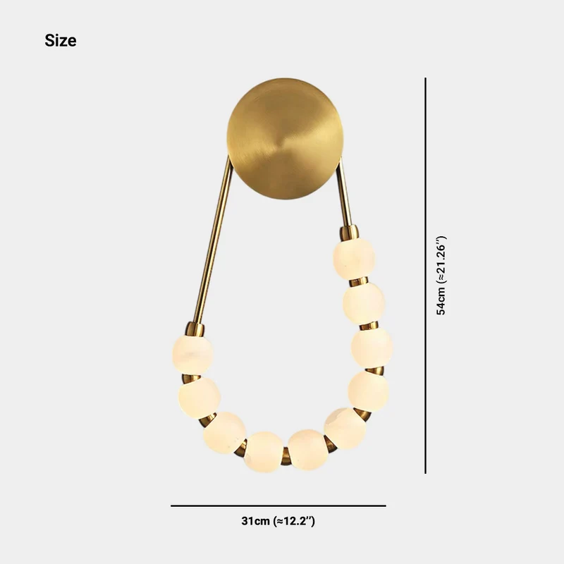 Beaded Pearl Wall Lamp Marble Necklace LED