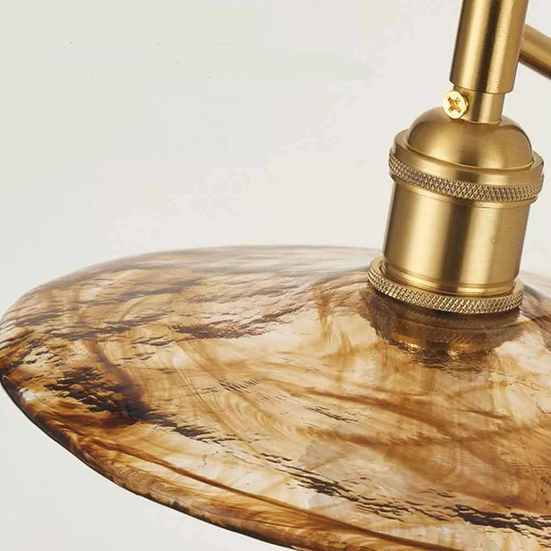 Amber Glass Wall Lamp with Shelf
