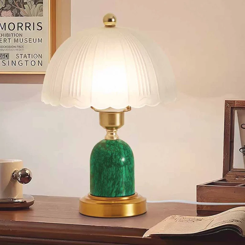 Dome Shade Table Lamp Decorative Frosted Glass, 2 Colors