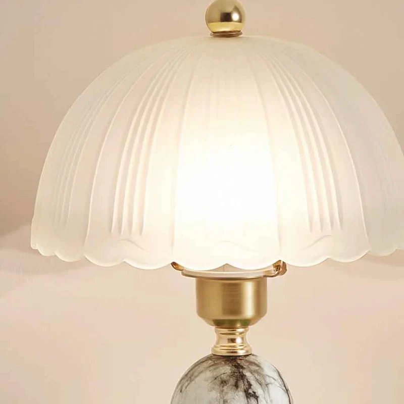 Dome Shade Table Lamp Decorative Frosted Glass, 2 Colors
