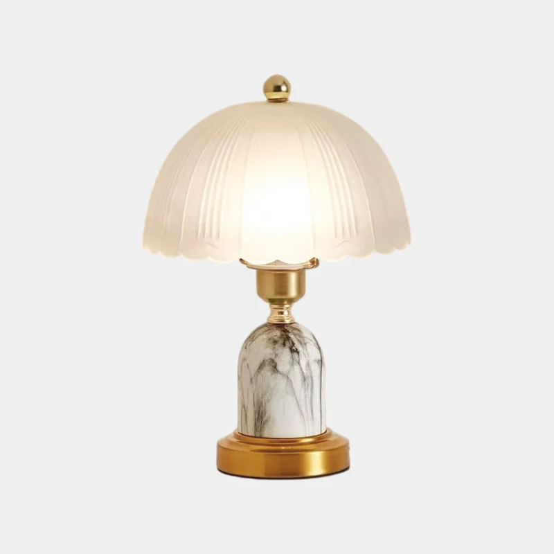 Dome Shade Table Lamp Decorative Frosted Glass, 2 Colors