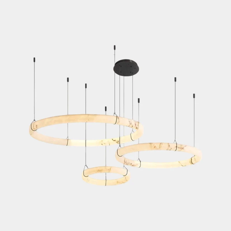 Ring Pendant Light Marble Alabaster LED Dimmable