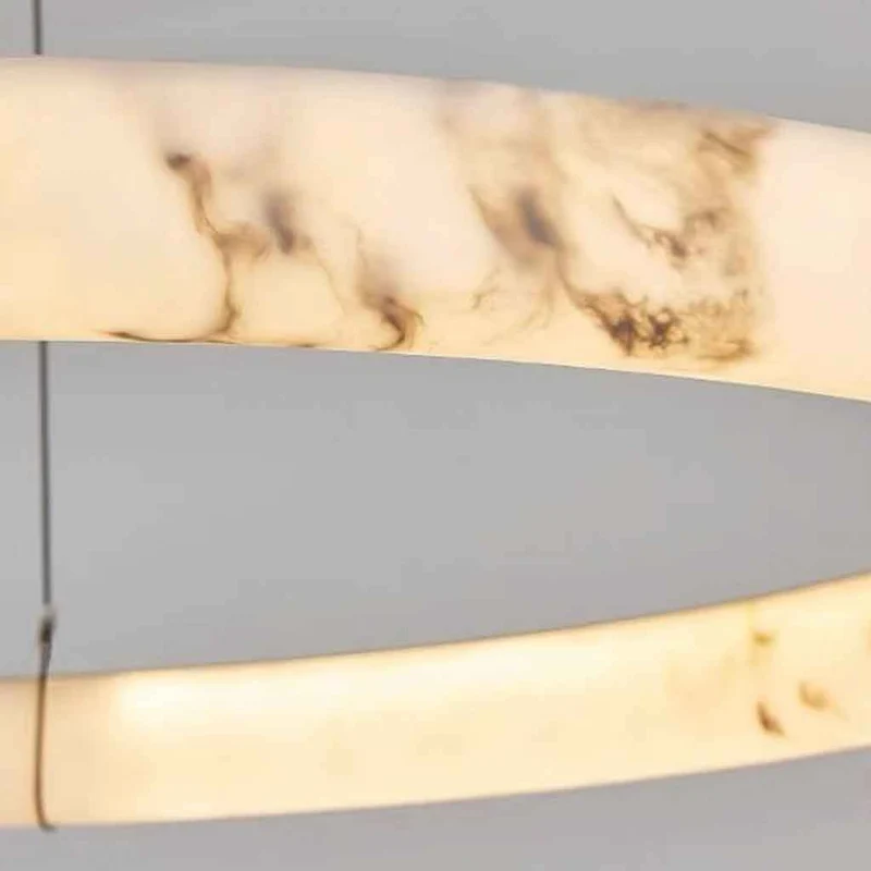 Ring Pendant Light Marble Alabaster LED Dimmable