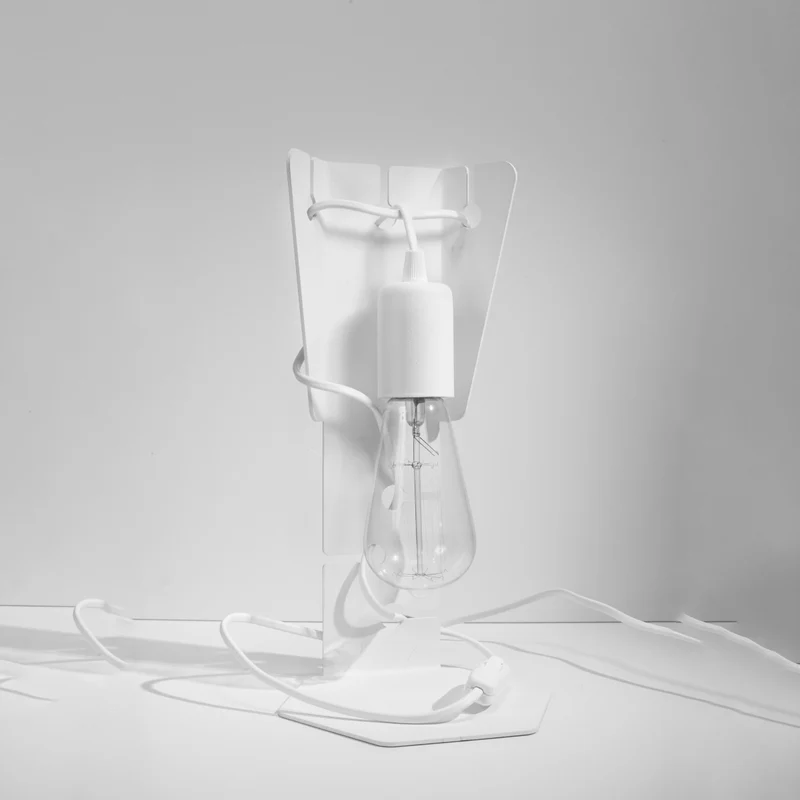 Design-Schreibtischlampe aus weißem Stahl – Arkanis